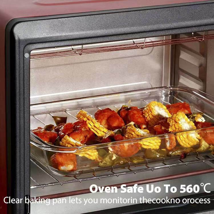 IKOO Elegant Design Glass Baking Dish with Handle for Oven