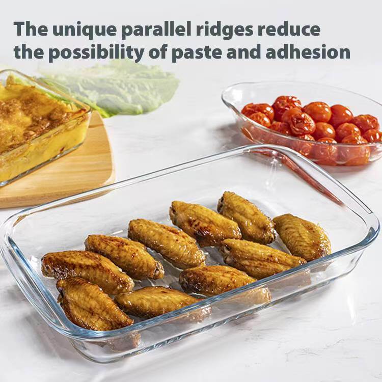 IKOO Elegant Design Glass Baking Dish with Handle for Oven