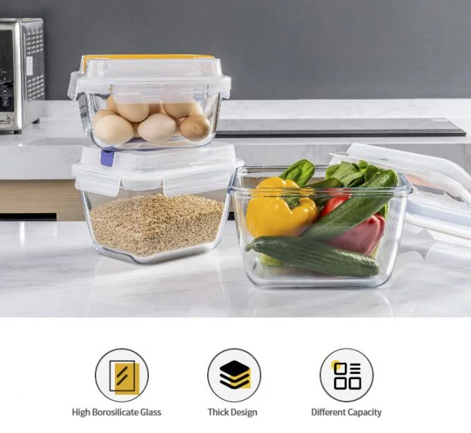 IKOO Extra Large Borosilicate Glass Food Storage Container with Airtight Leak-proof Lid and BPA Free Handle 0