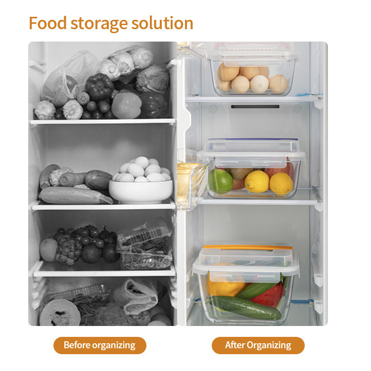 IKOO Extra Large Borosilicate Glass Food Storage Container with Airtight Lid and Handle