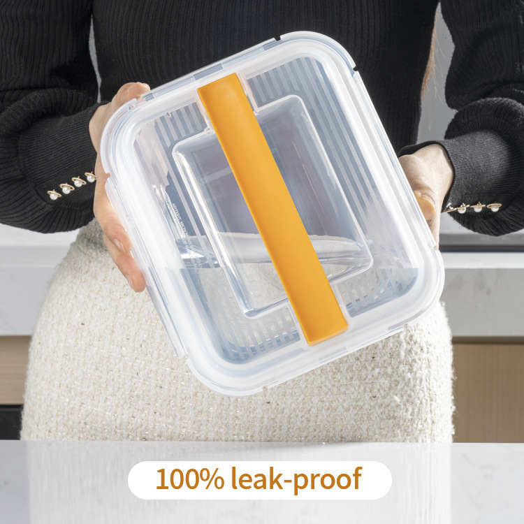 IKOO Extra Large Borosilicate Glass Food Storage Container with Airtight Lid and Handle