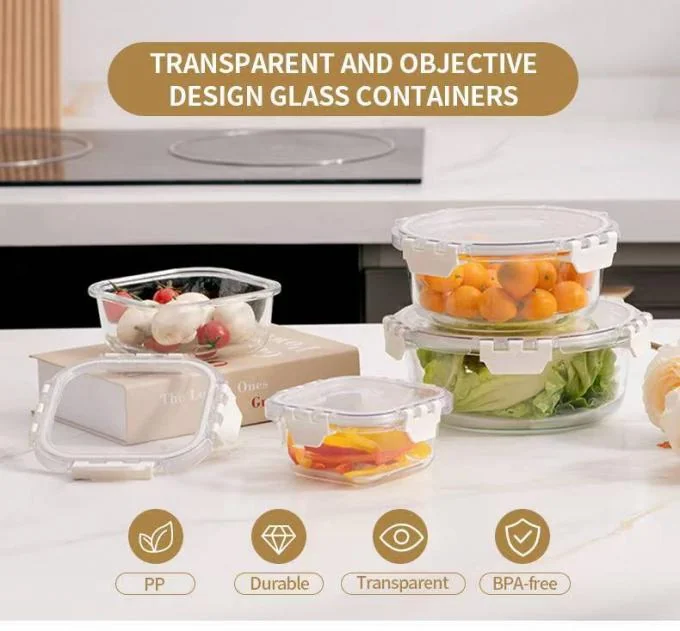 IKOO Glass Food Storage Containers with Lids – Airtight & Leakproof – Microwave/Oven/Freezer Safe – BPA Free – Ideal for Meal Prep, Storing Leftover & Lunch 0