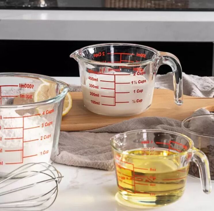 IKOO Glass Measuring Cups Heat Resistant Glass Measuring Tools