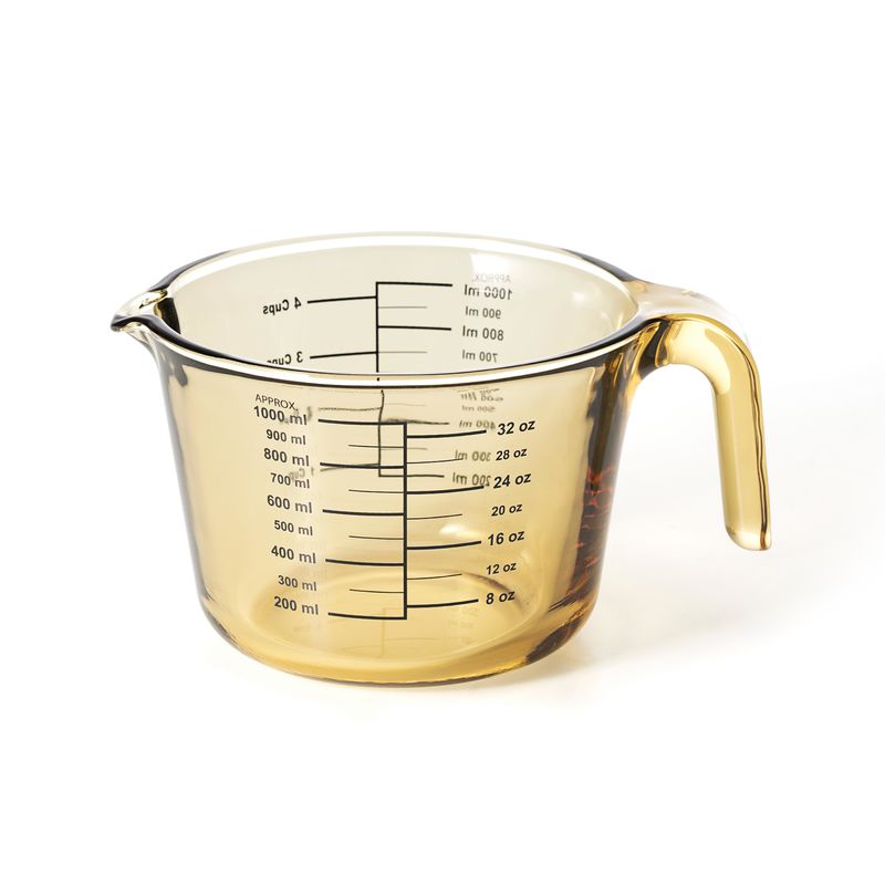 IKOO Heat Resistant Amber Color Glass Measuring Cup