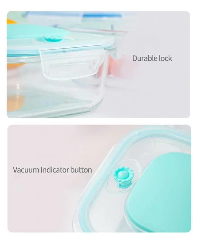 IKOO High Borosilicate Glass Airtight BPA-Free Vacuum Glass Storage Container for Fresh Food Preservation 1