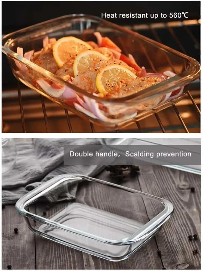 IKOO High Borosilicate Glass Baking Dish – 560℃ Heat Resistant & Dishwasher Safe Oven Safe Glass Pan 1