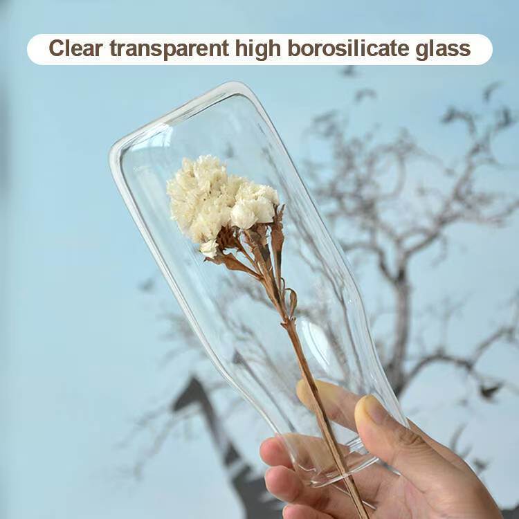 IKOO Borosilicate Glass Carafe with Cork Stopper Microwave and Freezer Safe Beverage Pitcher