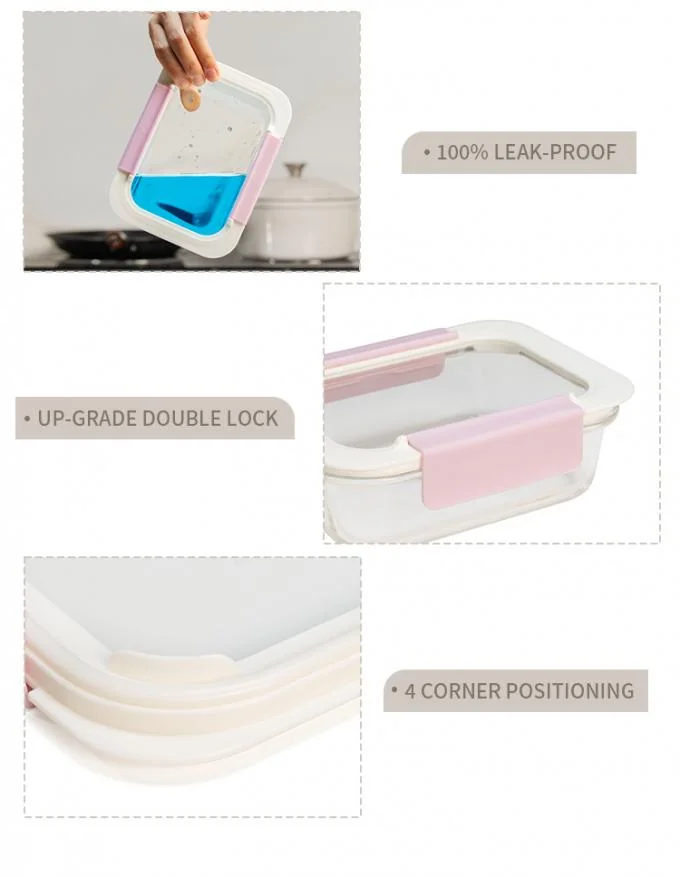 IKOO High Borosilicate Glass Food Container with 2-Lock PP Lid 1