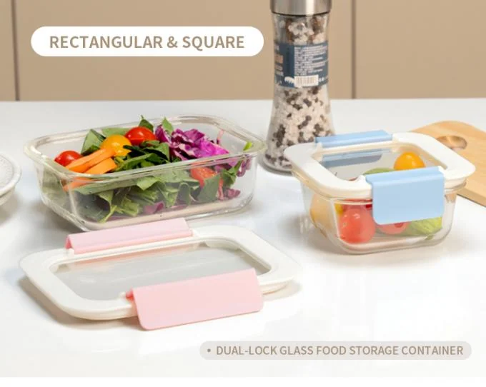 IKOO High Borosilicate Glass Food Container with 2-Lock PP Lid 0