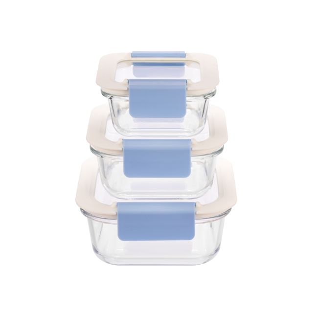IKOO High Borosilicate Glass Food Container with 2-Lock PP Lid