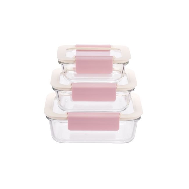 IKOO High Borosilicate Glass Food Container with 2-Lock PP Lid