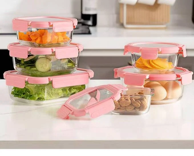 IKOO High Borosilicate Glass Food Container with 2-Lock PP Lid – Microwave Safe and Leak-Proof for Meal Prep 0