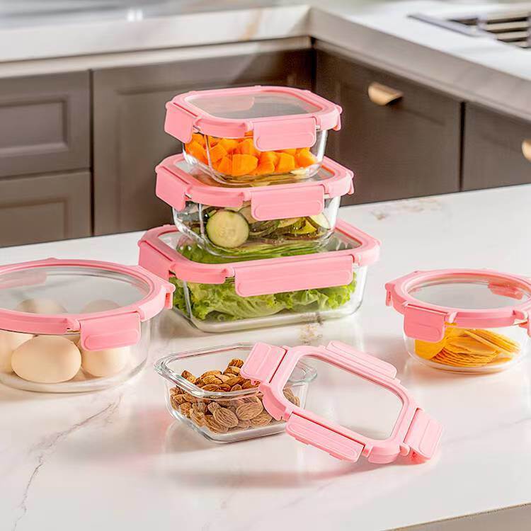 IKOO High Borosilicate Glass Food Container with 2-Lock PP Lid – Microwave Safe and Leak-Proof for Meal Prep