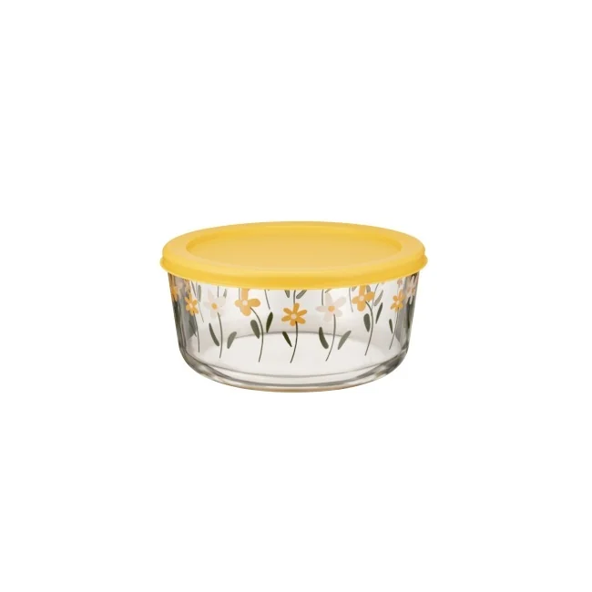 IKOO High borosilicate glass food container with customizable lid color and design available in rectangular square and round shapes 2