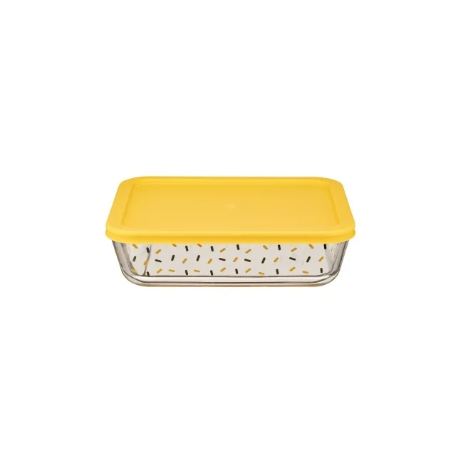 IKOO High borosilicate glass food container with customizable lid color and design available in rectangular square and round shapes 0