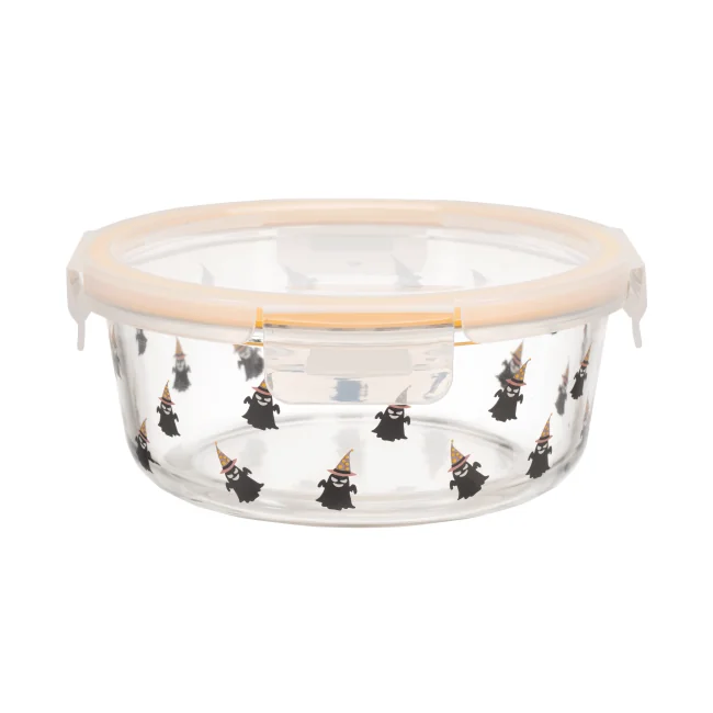 IKOO High Borosilicate Glass Food Container with Halloween Design and BPA-Free PP Lid – Dishwasher Safe and Temperature Resistant -40℃~560℃ 2