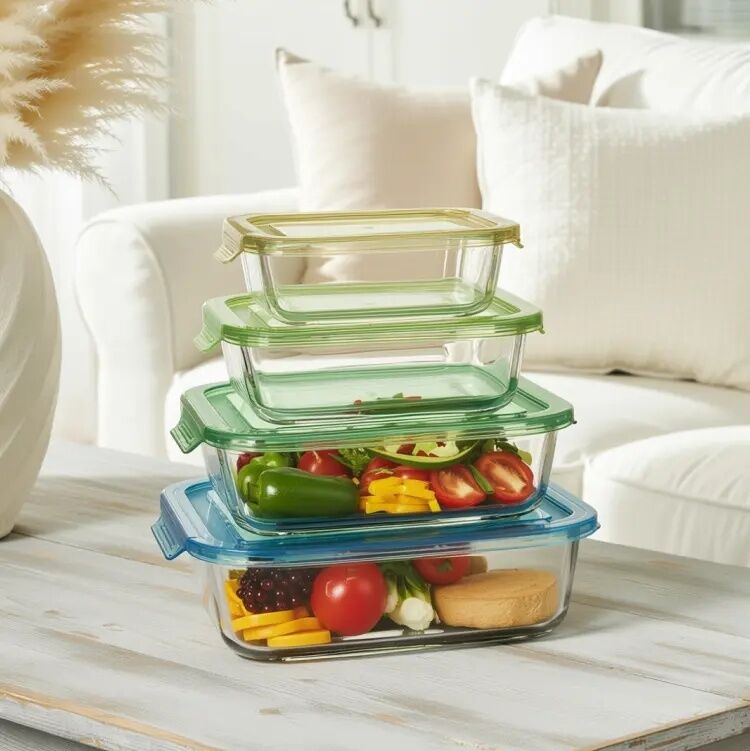 IKOO Easy Clean High Borosilicate Glass Food Container with PP Lid