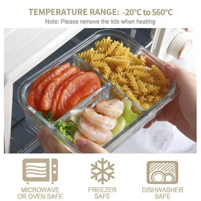 IKOO High Borosilicate Glass Meal Prep Container with PP Lid and Silicone Gasket for Customized Logo Food Storage 0