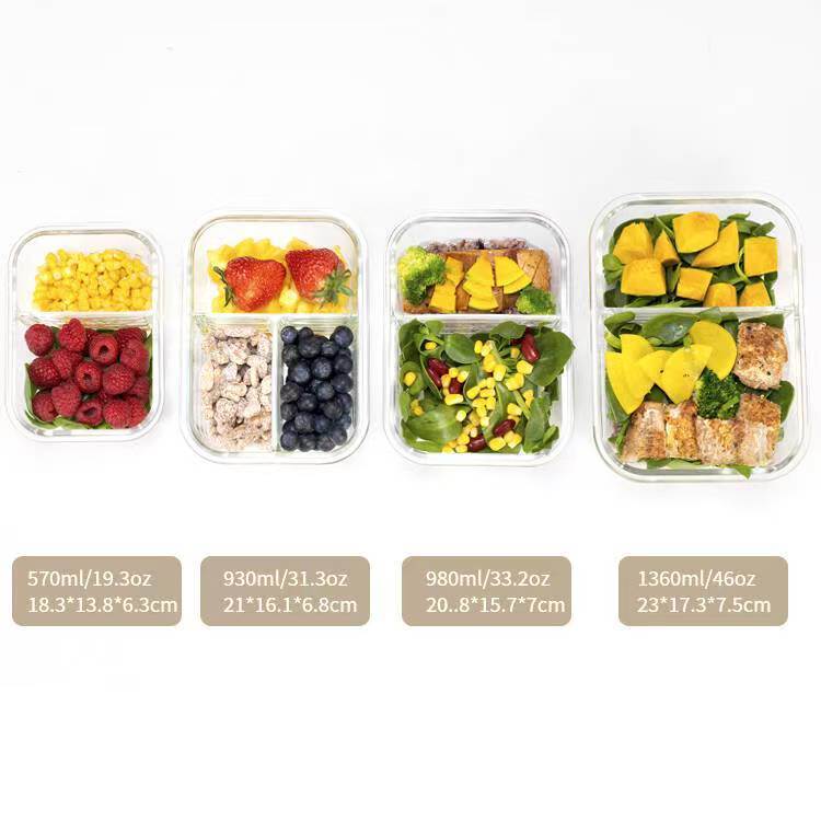 IKOO High Borosilicate Glass Meal Prep Container with PP Lid