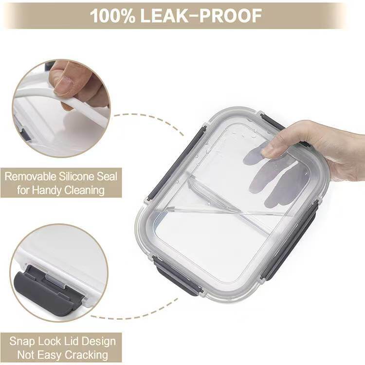 IKOO High Borosilicate Glass Meal Prep Container with PP Lid