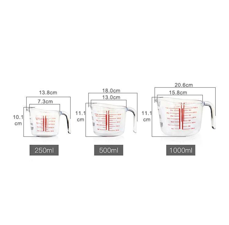 IKOO High Borosilicate Glass Measuring Cup Set for Baking and Cooking