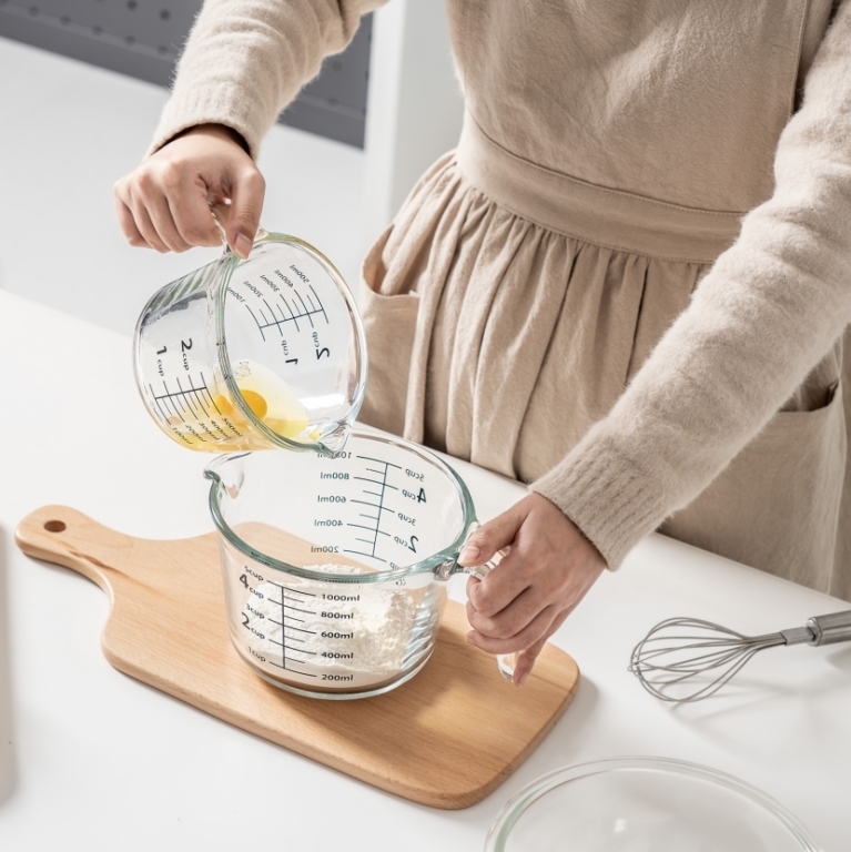 IKOO High Borosilicate Glass Measuring Cup Set for Baking and Cooking