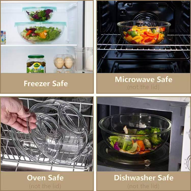 IKOO Clear Breads Proofing Bowl with Covers Ideal for Kitchen, Storage