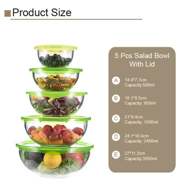 IKOO Clear Breads Proofing Bowl with Covers Ideal for Kitchen, Storage