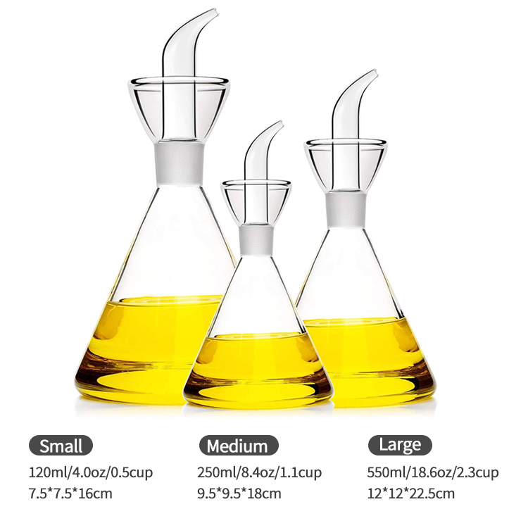 IKOO High Borosilicate Glass Oil Cruet and Decanter with Non-drip Design