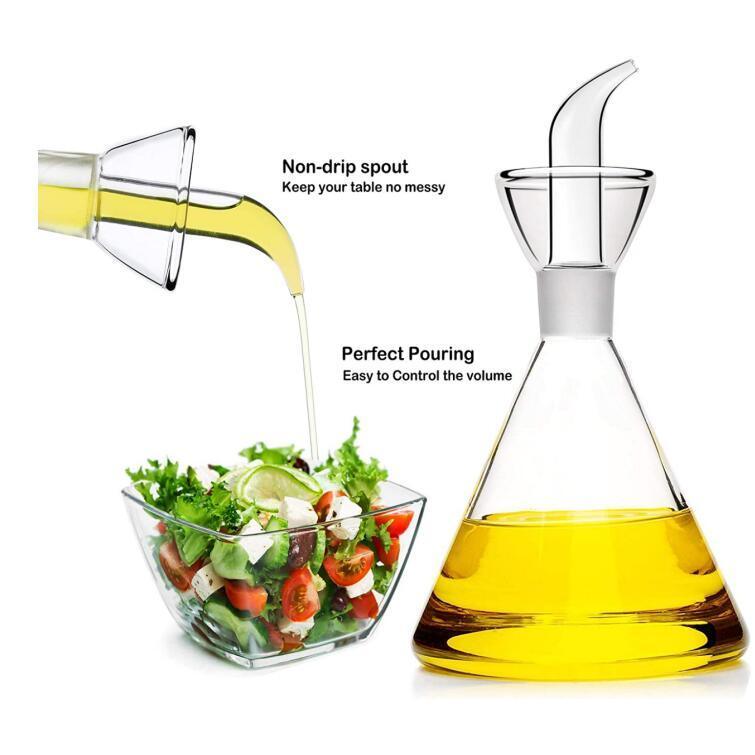 IKOO High Borosilicate Glass Oil Cruet and Decanter with Non-drip Design