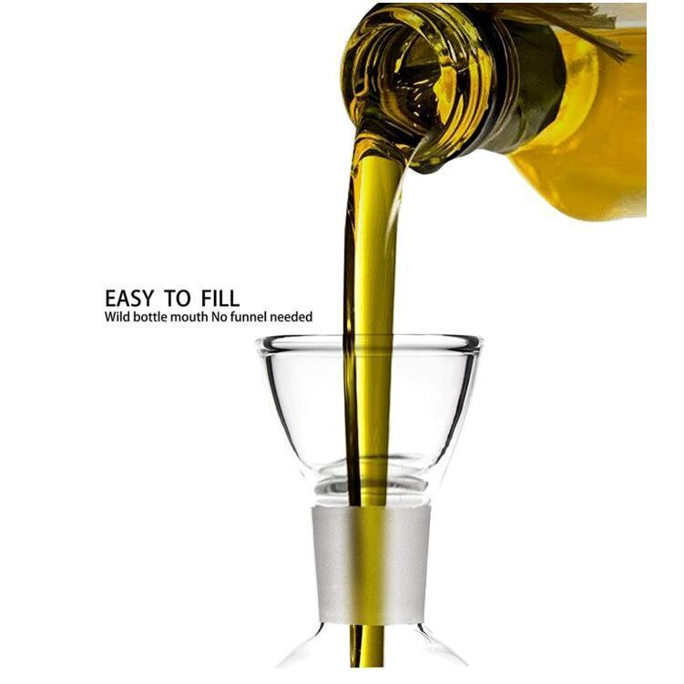 IKOO High Borosilicate Glass Oil Cruet and Decanter with Non-drip Design