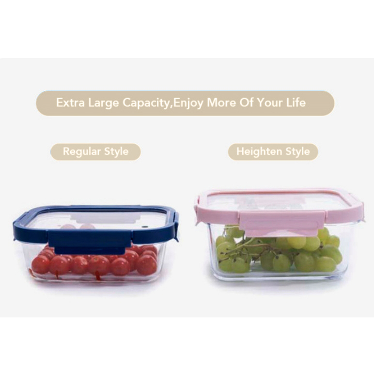 IKOO Large Capacity Airtight Glass Food Storage Container with Temper Glass Lid