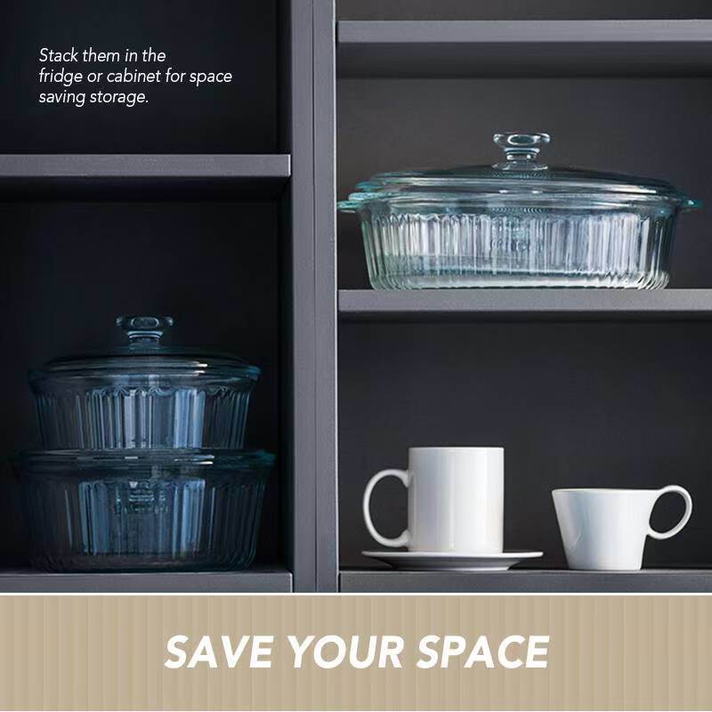 IKOO Lead-Free High Borosilicate Glass Casserole Dish with Lid