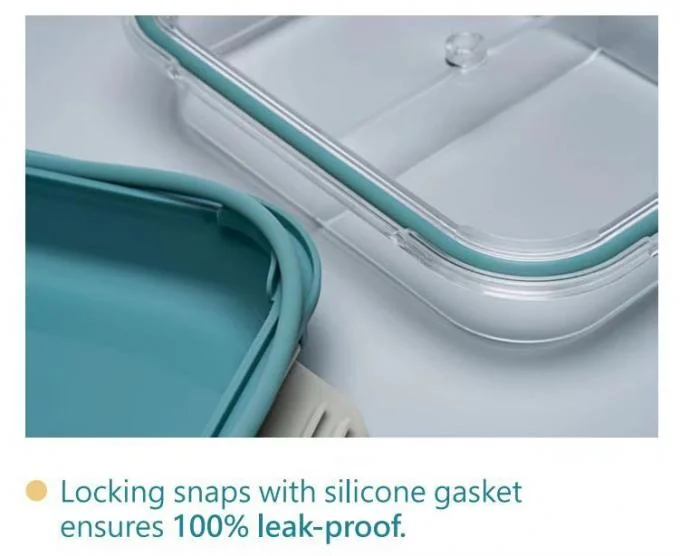 IKOO Leak-Proof Microwave Safe Stackable Glass Lunch Box with Ice Pack and Removable Tray 1