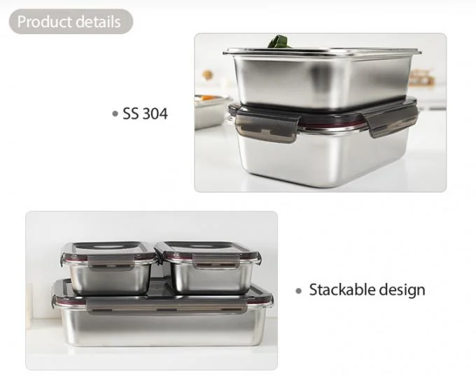 IKOO Leak Proof Stackable Lightweight Stainless Steel Food Storage Container Set for Meal Prep 1