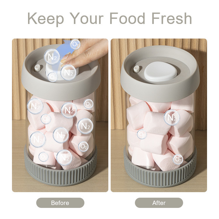 IKOO Microwave Safe Glass Canister with Vacuum Lid 380ml to 1500ml