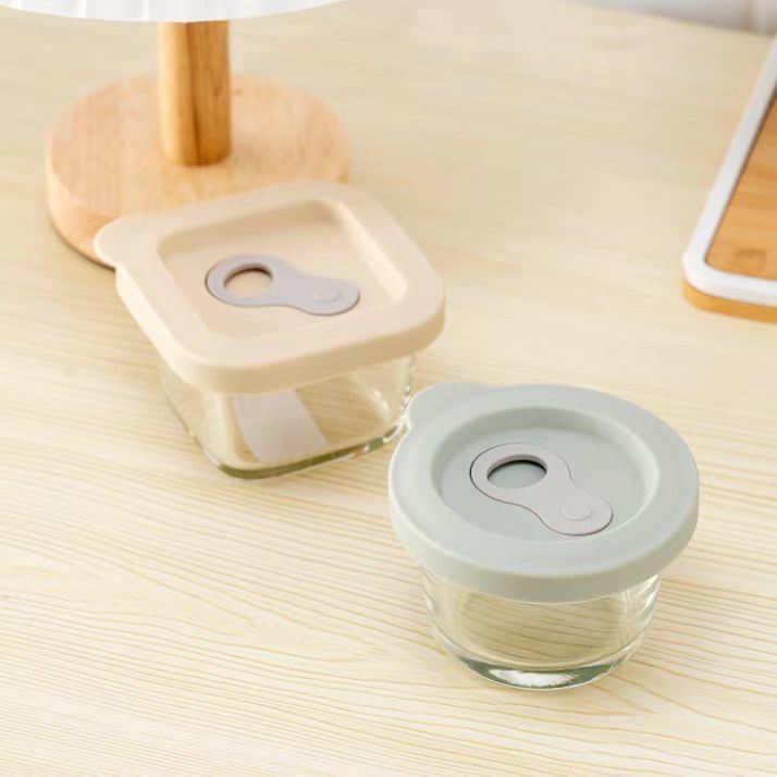 IKOO Mini Glass Food Container Small Glass Food Container