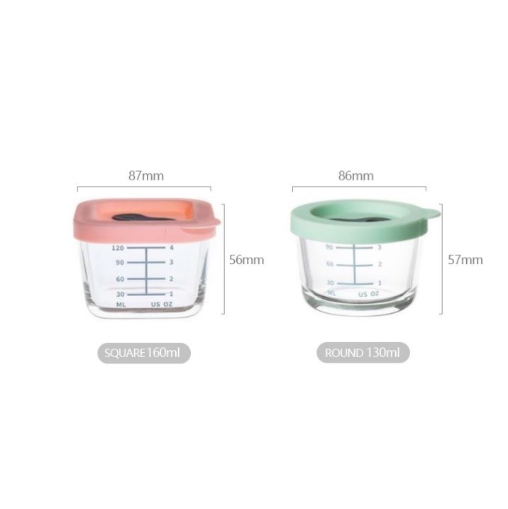 IKOO Mini Glass Food Container Small Glass Food Container