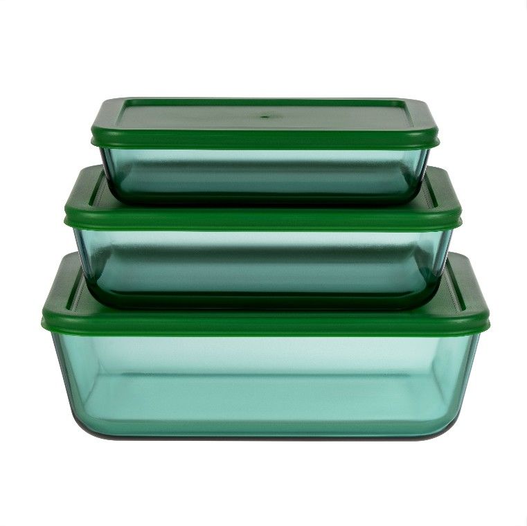 IKOO Freezer Safe Modern and Stylish Teal Color Glass Container