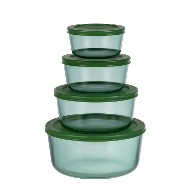 IKOO Freezer Safe Modern and Stylish Teal Color Glass Container