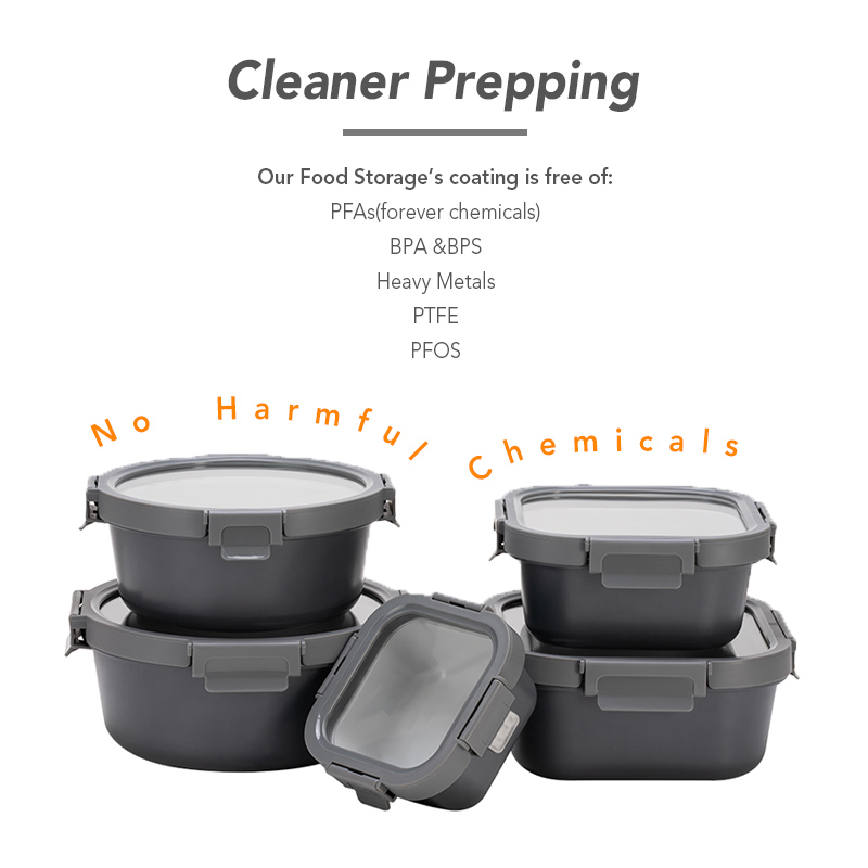 IKOO Non Toxic LFGB Certified DGCCRF Certified Glass Food Container with Tempered Glass Lid and Airtight Seal