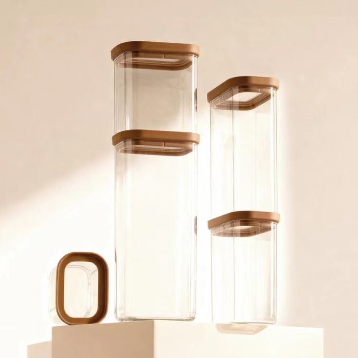 IKOO Airtight Glass Food Storage Jars with Lids for Kitchen & Pantry Organization