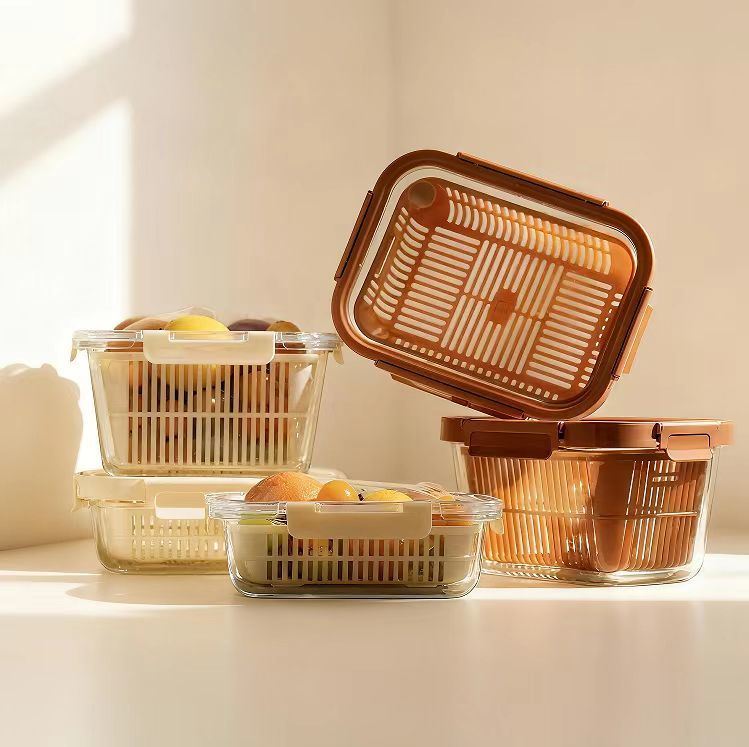 IKOO Stackable Airtight Glass Food Container 1050ml with Vented Lid