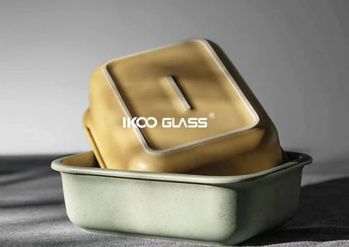 IKOO Stackable Leak-proof Microwave Safe Ceramic Food Storage Container with Glass Lid 4