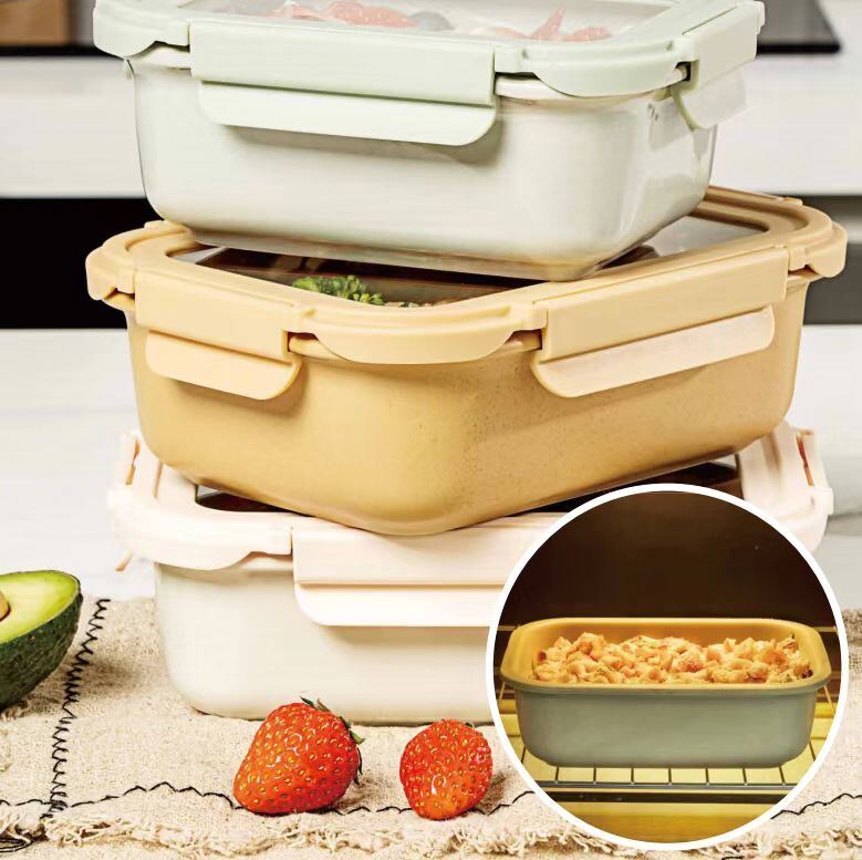 IKOO Leak-proof Microwave Safe Ceramic Food Storage Container with Glass Lid