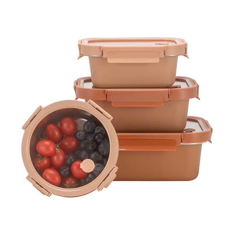 Stainless Steel Food Storage Container with Glass Lids for Meal Prep and Kitchen Storage