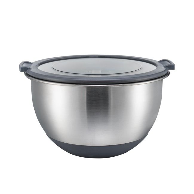 IKOO Manufacturer Stainless Steel Nesting Salad Bowls with Visible Lids