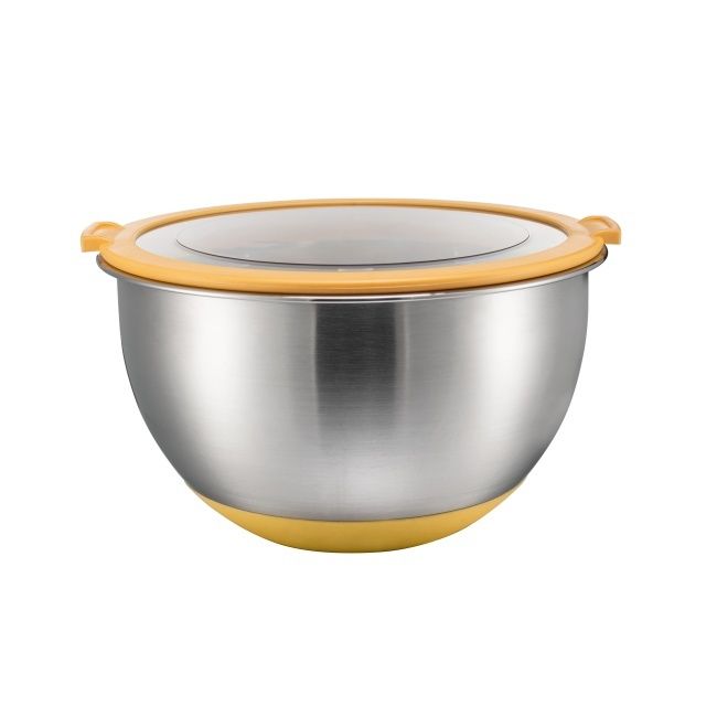 IKOO Manufacturer Stainless Steel Nesting Salad Bowls with Visible Lids