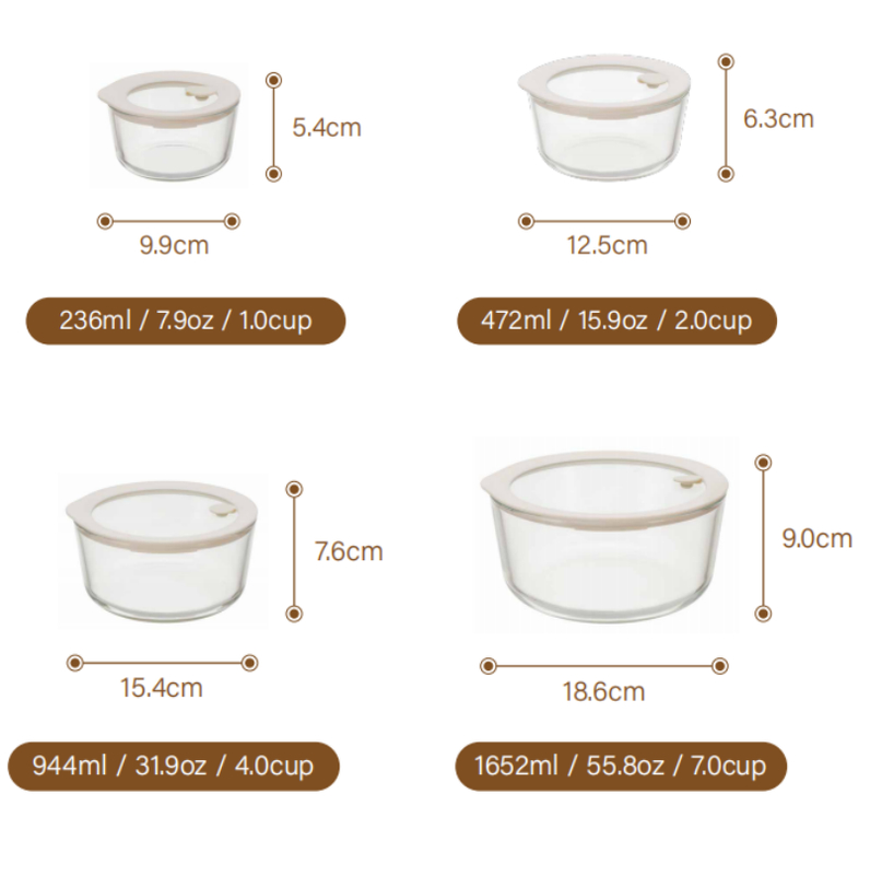 IKOO Vented Glass Lid Container with PP Frame Nestable and Oven Safe Food Storage Container