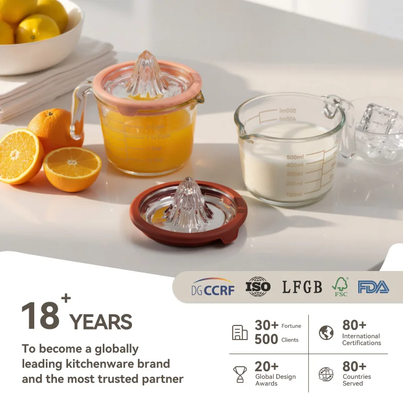 IKOO High Borosilicate Glass Measuring Cup and Juicer